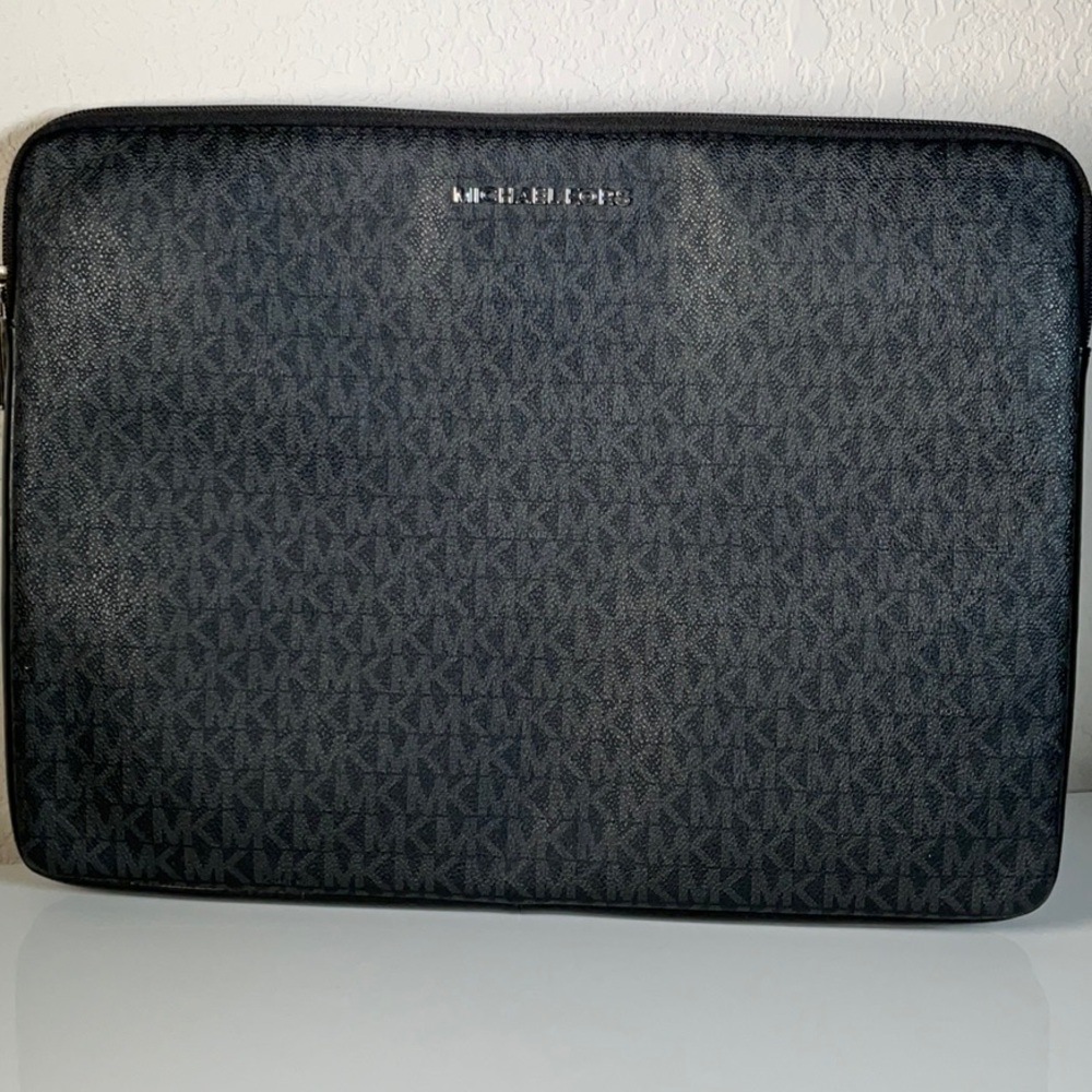 Michael Kors Black Patterned Laptop Bag